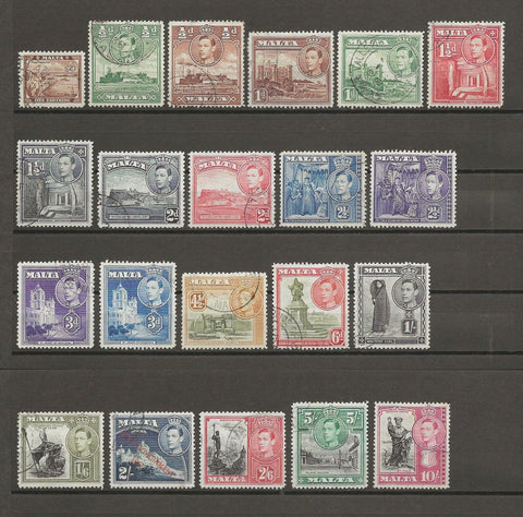 MALTA 1938/43 SG 217/31 USED Cat £50