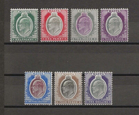 MALTA 1903/04 SG 38/44 MINT Cat £130