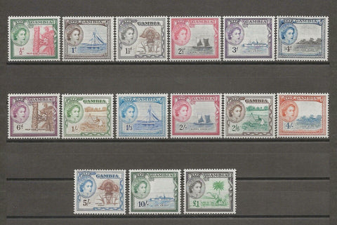 GAMBIA 1953/59 SG 171/85 MNH Cat £110