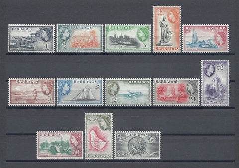 BARBADOS 1953/61 SG 289/301 MNH Cat £75