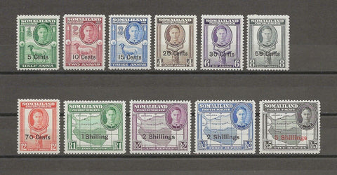 SOMALILAND 1951 SG 125/35 MNH Cat £55