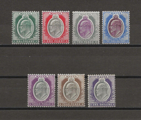 MALTA 1903/04 SG 38/44 MINT Cat £130