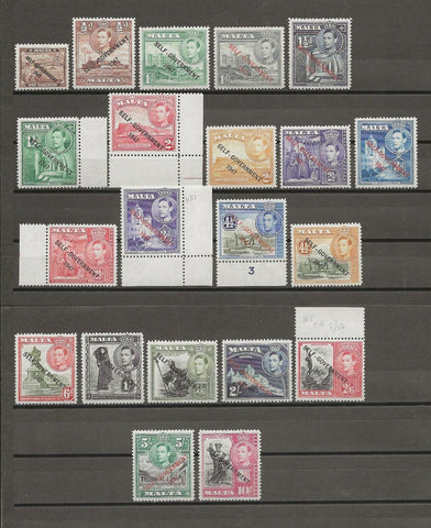 MALTA 1948/53 SG 234/48 MNH Cat £90