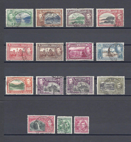 TRINIDAD & TOBAGO 1938/44 SG 246/56, 252a USED Cat £60