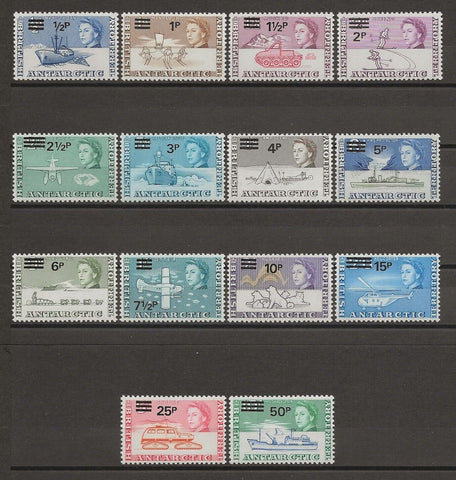 BRITISH ANTARCTIC TERRITORY 1971 SG 24/37 MNH Cat £85