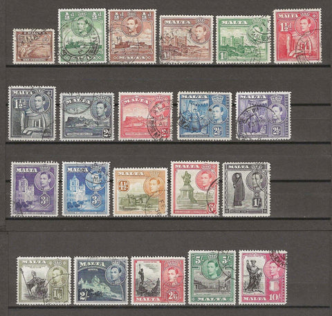 MALTA 1938/43 SG 217/31 USED Cat £50