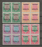 BURMA 1937 SG O1/14 MNH Cat £ 4000