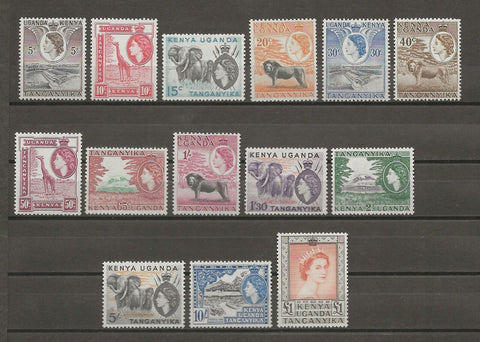 KENYA, UGANDA & TANGANYIKA  1954/59 SG 167/80 MNH Cat £140