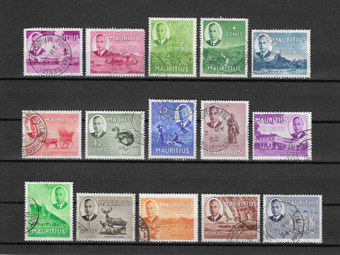 MAURITIUS 1950 SG 276/290 USED CAT £95