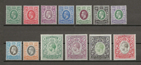 SOMALILAND 1912/19 SG 60/72 MINT Cat £225