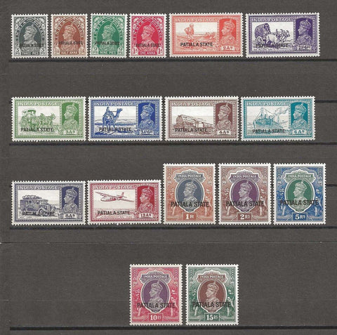 INDIA/PATIALA 1937/38 SG 80/96 MINT Cat £585