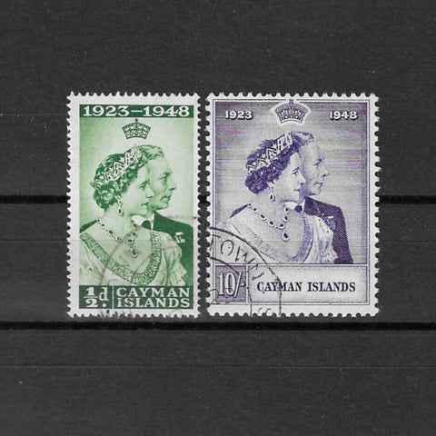 CAYMAN ISLANDS 1948 SG 129/30 USED Cat £36