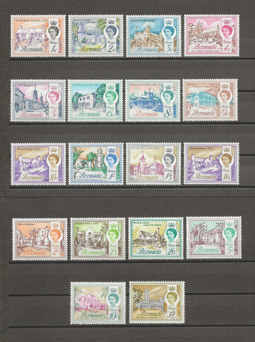 BERMUDA 1962/68 SG 163/79 MNH Cat £40