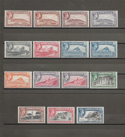 GIBRALTAR 1938/51 SG 122/30 (Perf 13's) MINT Cat £148.75