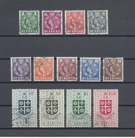 ST LUCIA 1953/63 SG 172/84 USED Cat £18