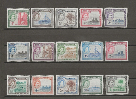 GAMBIA 1953/59 SG 171/85 MNH Cat £110