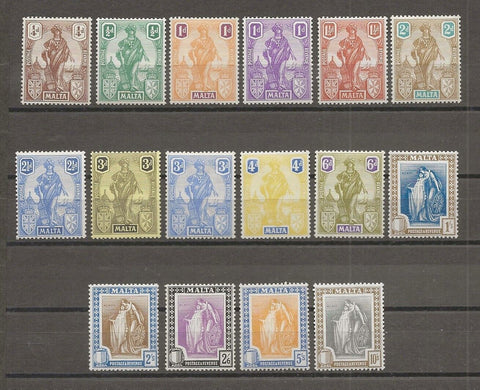 MALTA 1922/26 SG 123/38 MINT Cat £200