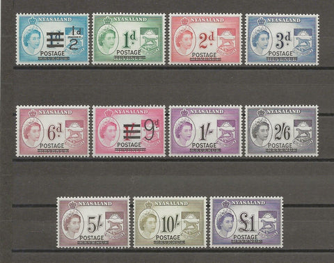 NYASALAND 1963 SG 188/98 MNH Cat £17