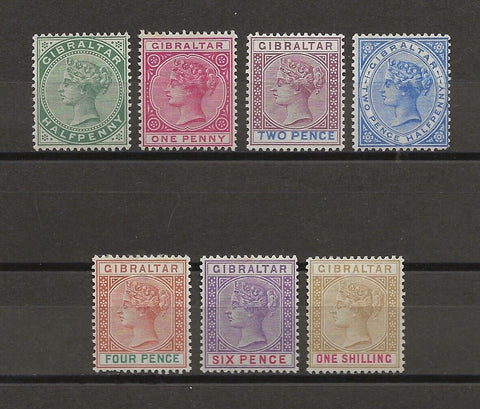 GIBRALTAR 1898 SG 39/45 MINT Cat £190