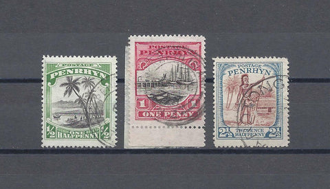 COOK ISLANDS/PENRHYN 1927/29 SG 38/40 USED Cat £90