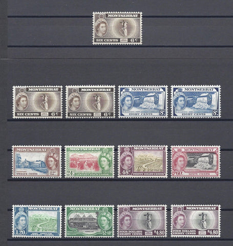 MONTSERRAT 1953/62 SG 136a/49 + Extras MINT Cat £120+