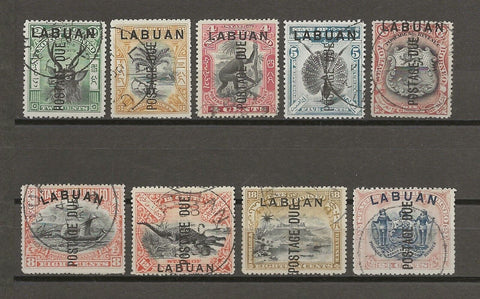 NORTH BORNEO/LABUAN 1901 SG D1/9 USED Cat £1000