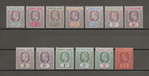 SIERRA LEONE 1903 SG 73/85 MINT Cat £475