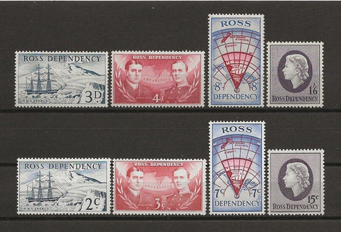 NEW ZEALAND/ROSS DEPENDENCY 1957 SG 1/4, 5/8 MNH Cat £48