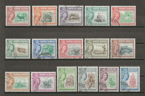 NORTH BORNEO 1961 SG 391/406 USED Cat £75