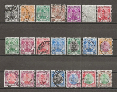 MALAYA/SELANGOR 1949/55 SG 90/110 USED Cat £32