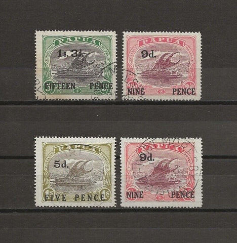 PAPUA 1931 SG 123/6 USED Cat £65.50