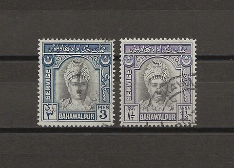 PAKISTAN/BAHAWALPUR 1945 SG O17/18 USED Cat £28.50