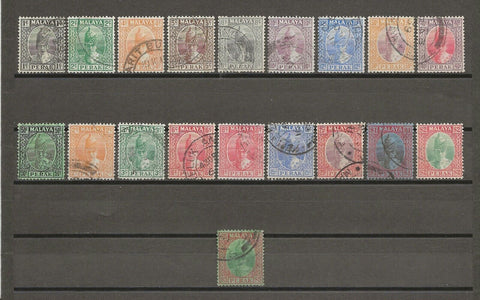 MALAYA/PERAK 1938 SG 103/21 USED Cat £700