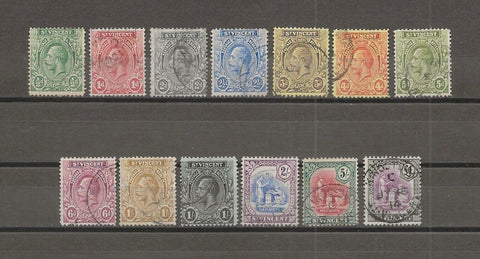 ST VINCENT 1913/17 SG 108/120 USED £350