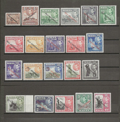 MALTA 1948/53 SG 234/48 MNH Cat £90