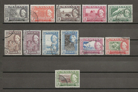 MALAYA/SELANGOR 1957 SG 116/27 USED Cat £10.50