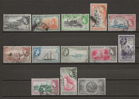 BARBADOS 1953/61 SG 289/301 USED Cat £75