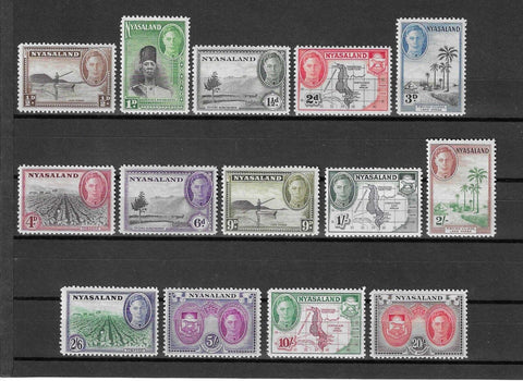 NYASALAND 1945/47 SG 144/157 MNH £85