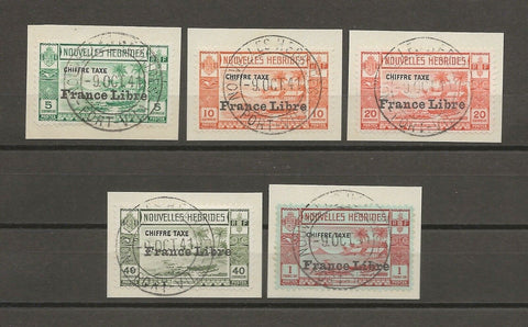 NEW HEBRIDES/FRENCH 1941 SG FD77/81 USED Cat £200