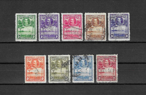 SIERRA LEONE 1932 SG 155/163 USED Cat £57