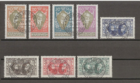 LIECHTENSTEIN 1928 SG 82/89 USED Cat £1575