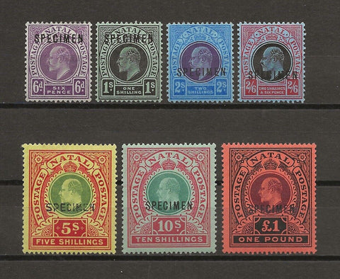 SOUTH AFRICA/NATAL 1908/09 SG 165s/71s MINT Cat £425