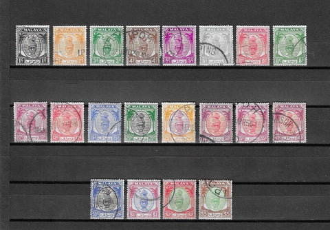 MALAYA/PERAK 1950/56 SG 128/148 USED Cat £55