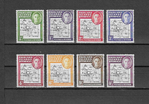 FALKLAND ISLANDS DEPENDENCIES 1946/49 SG G1a/G8a MNH Cat £37.50