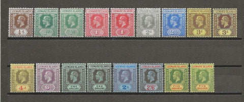 LEEWARD ISLANDS 1912/22 SG 46/57 + Shades MINT Cat £350