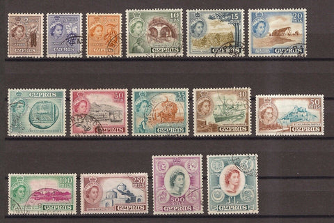 CYPRUS 1955/60 SG 173/87 USED Cat £75