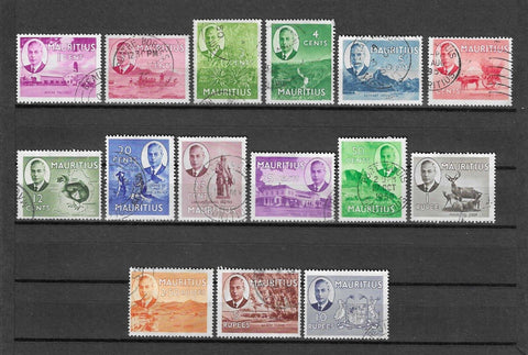 MAURITIUS 1950 SG 276/290 USED Cat £95