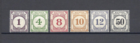 MALAYA/POSTAL UNION 1936/38 SG D1/6 MNH Cat £170