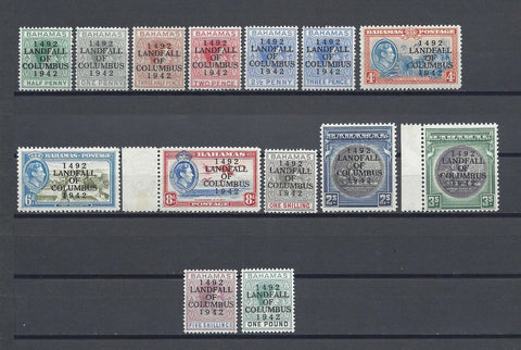 BAHAMAS 1942 SG 162/75a MNH Cat £80