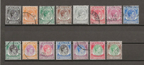 SINGAPORE 1948/52 SG 1/15 USED Cat £35